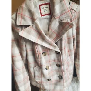 Old Navy Women Plaid Pea Coat